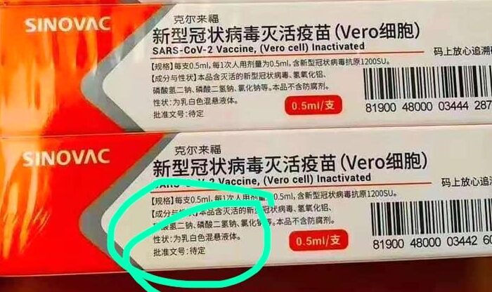 Una vacuna contra el COVID-19 fabricada en China por Sinovac. (The Epoch Times)
