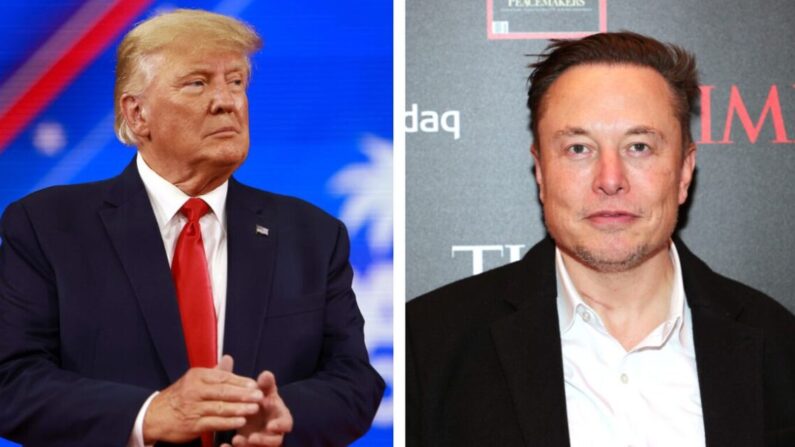 Donald Trump (izq.) y Elon Musk. (Joe Raedle/Getty Images; Theo Wargo/Getty Images para TIME)