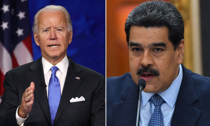 El presidente de Estados Unidos, Joe Biden, el 20 de agosto de 2020 en Wilmington, Delaware. (Win McNamee/Getty Images) y el dictador de Venezuela, Nicolás Maduro el 9 de enero de 2019 en Caracas, Venezuela. (FEDERICO PARRA/AFP via Getty Images)