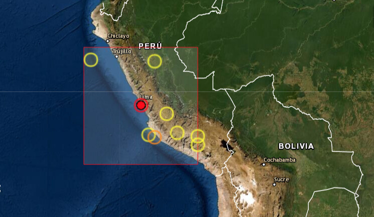 Un sismo de magnitud 5.5 en la escala de Richter e inusualmente largo sacudió este jueves la provincia de Lima sin que por el momento se reporten daños personales ni materiales, informó el Instituto Geofísico del Perú (IGP). (Captura de pantalla/EMSC)