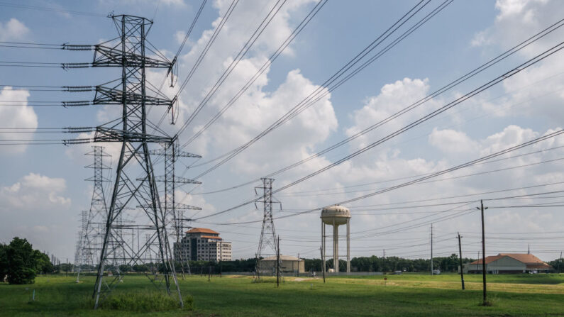 Las líneas eléctricas se muestran el 15 de junio de 2021 en Houston, Texas. (Brandon Bell/Getty Images)