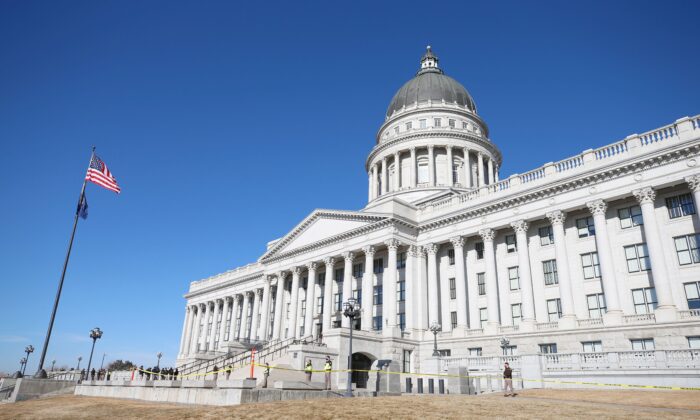El edificio del Capitolio del Estado de Utah en Salt Lake City, Utah, el 17 de enero de 2021. (George Frey/AFP vía Getty Images)