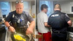 Policía acude al llamado de un hombre que necesitaba un amigo para hablar, ¡y le cocinó la cena!