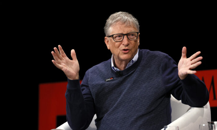 Bill Gates habla en el escenario de TIME100 Summit 2022, en el Jazz at Lincoln Center, en la ciudad de Nueva York, el 7 de junio de 2022. (Jemal Countess/Getty Images para TIME)
