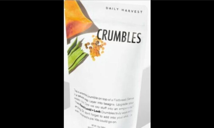 Las "lentejas francesas y crumbles de puerros" de Daily Harvest, que han sido retiradas del mercado en todo el país. (FDA.gov)