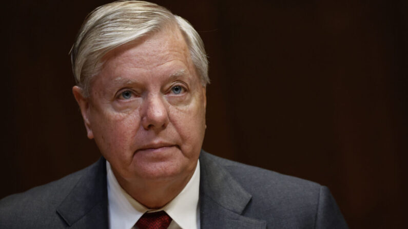 El senador Lindsey Graham (R-S.C.) en Washington el 25 de mayo de 2022. (Ting Shen/Pool/Getty Images)
