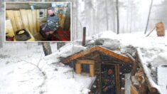 Hombre construye impresionante refugio de madera en el bosque: «La vida es la unión con la naturaleza»