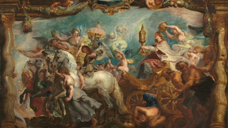 La esperanza representa un triunfo del alma. "El triunfo de la Iglesia", después de 1628, de un seguidor de Peter Paul Rubens. Museo de Arte de Cleveland, Cleveland. (Dominio público)