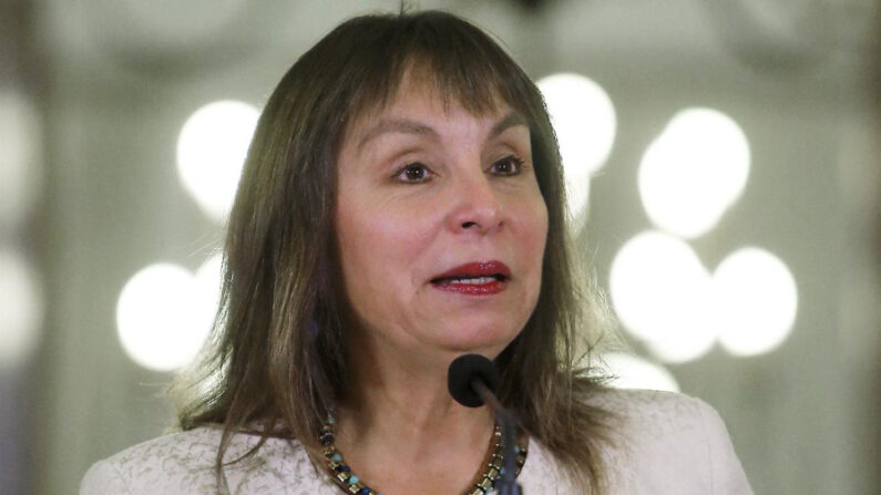 Fotografía de archivo fechada el 27 de noviembre de 2014 que muestra a la entonces directora del Fondo Nacional de Salud (FONASA), la doctora Jeanette Vega, durante un acto público en Santiago (Chile). EFE/Mario Ruiz