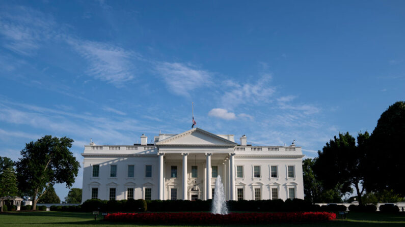 La Casa Blanca vista desde el Parque Lafayette el 10 de julio de 2022 en Washington, DC. (Sarah Silbiger/Getty Images)