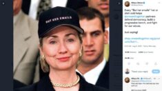 Hillary Clinton recauda fondos con prendas estampadas con la frase “Pero su Emails” tras redada en Mar-a-Lago