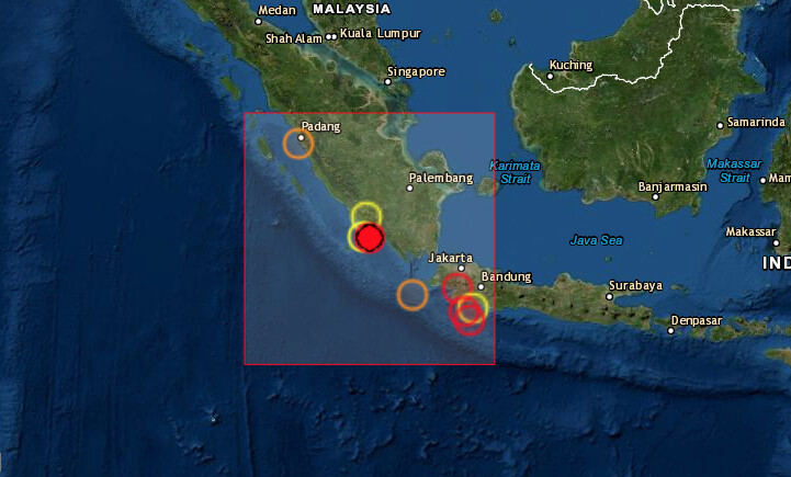 Un terremoto de magnitud 6.0 en la escala Richter se registró este martes en el mar al sureste de la isla indonesia de Sumatra, informó el Servicio Geológico de Estados Unidos (USGS). (Captura de pantalla/EMSC)