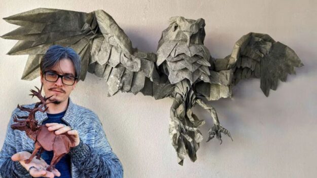 Artista hace increíbles criaturas de origami utilizando una sola hoja de papel: FOTOS