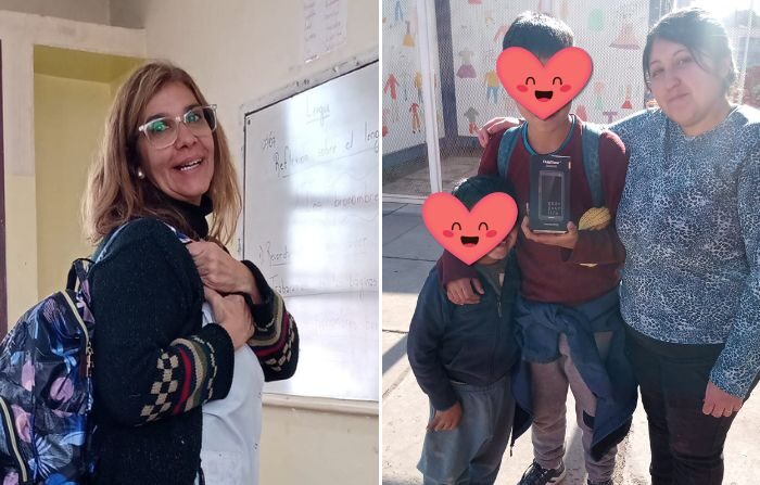 (I) Profesora Valeria Juri y (D) Ciro y su "mamá del corazón". (Cortesía de Valeria Juri)