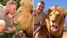 Hombre se convierte en el mejor amigo de leones y guepardos tras la muerte de su madre por cáncer