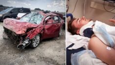 “Dios me salvó”: Joven sobrevive a accidente donde el auto volcó 5 veces, ¡no sufrió ninguna lesión!