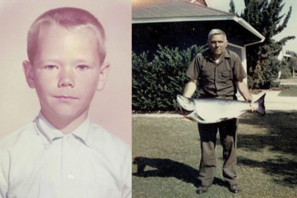 (Izquierda) Larry a la edad de 7 años; (Derecha) el padre de Larry. (Cortesía de Larry Clements)