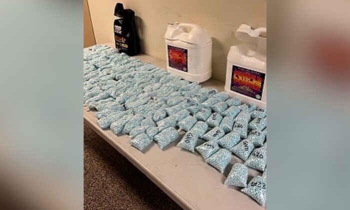 La policía incauta 150,000 pastillas de fentanilo con un valor estimado en la calle de 750,000 dólares. (Cortesía de la Oficina del Sheriff del Condado de Tulare)