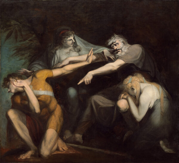 "Edipo maldiciendo a su hijo Polinices", 1786, de Henri Fuseli. Óleo sobre lienzo. Galería Nacional de Arte, Washington. (Dominio público)
