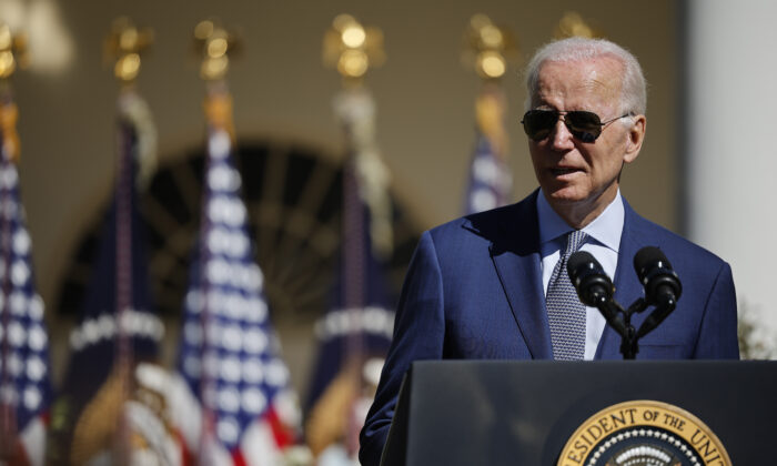 El presidente Joe Biden pronuncia un discurso en Washington, el 28 de septiembre de 2022. (Chip Somodevilla/Getty Images)
