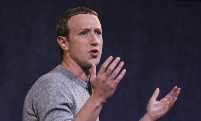 El CEO de Meta, Mark Zuckerberg, habla durante un evento en Nueva York, el 25 de octubre de 2019. (Drew Angerer/Getty Images)
