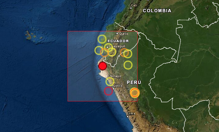 El sismo de magnitud 6.1 que se sintió durante la madrugada de este miércoles en el norte peruano ha generado, hasta el momento, diez réplicas "asociadas directamente al proceso de subducción (colisión) de placas tectónicas", informó el Instituto Geofísico del Perú (IGP). (Captura de pantalla/EMSC)