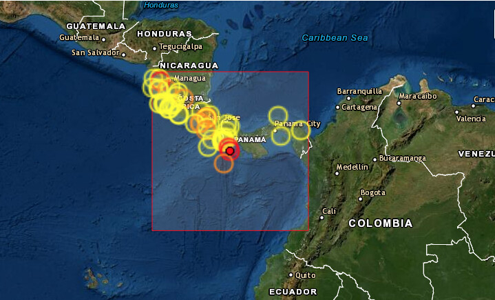 Un sismo de magnitud 6.5 en la escala de Richter sacudió este jueves Panamá, sintiéndose especialmente en el occidente del país, sin registro de personas heridas o daños según las primeras informaciones oficiales. (Captura de pantalla/EMSC)