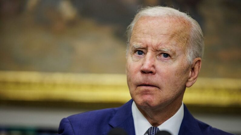 El presidente Joe Biden en la Casa Blanca en Washington el 8 de julio de 2022. (Samuel Corum/AFP vía Getty Images)
