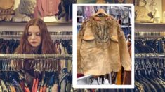 Empleada de tienda de segunda mano encuentra chaqueta de cuero muy antigua: ¡Al parecer data de 1800!