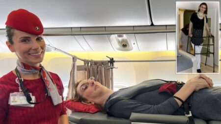 La mujer más alta del mundo disfruta de su primer vuelo, ¡la tripulación retiró 6 asientos del avión!