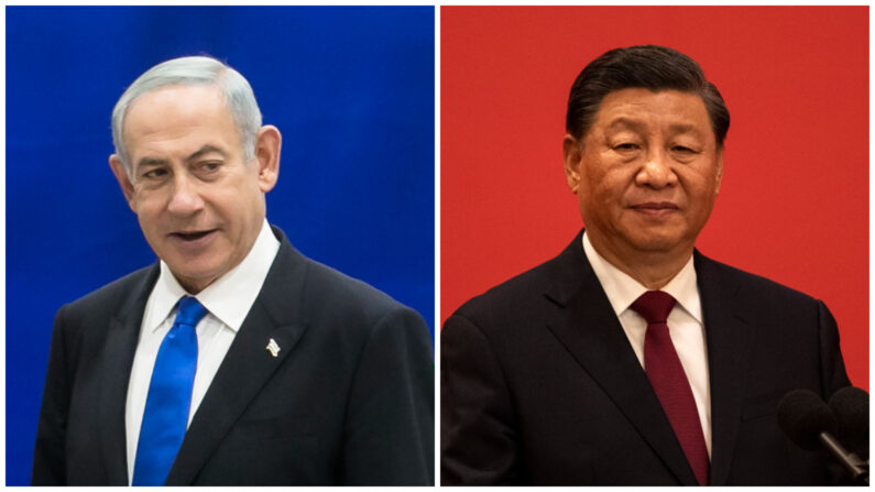 (D) El exprimer ministro israelí y líder del partido Likud, Benjamín Netanyahu el 1 de noviembre de 2022 en UNSPECIFIED, Israel. (Amir Levy/Getty Images) (I) El secretario general y líder chino Xi Jinping en el Gran Salón del Pueblo el 23 de octubre de 2022 en Beijing, China. (Kevin Frayer/Getty Images)