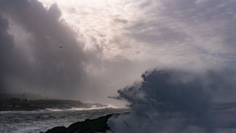 Fuertes olas rompen contra la costa de Oregón en una imagen de archivo. (Nathan Howard/Getty Images)