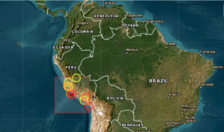 Un sismo de magnitud 5.8 se sintió durante la tarde de este viernes en la región de Ica, en el sur de Perú, sin que hasta el momento se reporten daños personales o materiales, informó el Instituto Nacional de Defensa Civil (Indeci). (Captura de pantalla/EMSC)