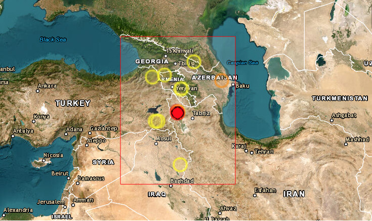 Al menos 120 personas resultaron heridas en un terremoto de 5.4 grados que sacudió este miércoles el norte de Irán y que además dañó unas 200 viviendas. (Captura de pantalla/EMSC)