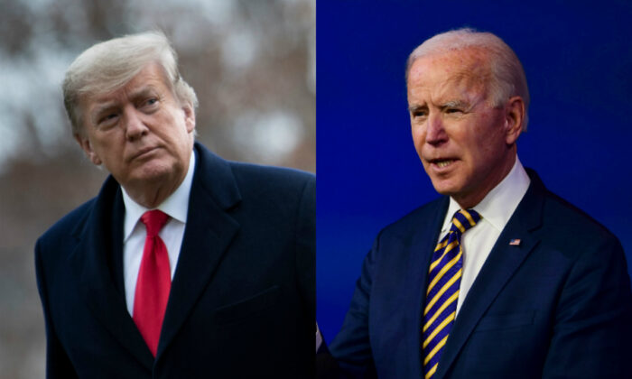 El entonces presidente Donald Trump (izquierda) y el presidente Joe Biden en fotografías de archivo. (Getty Images)
