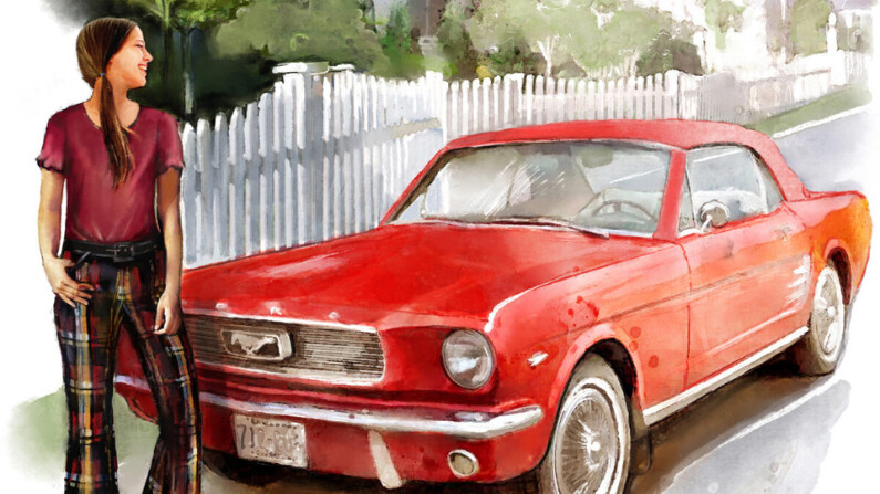 Constantina "CK" Kortopattis pasó un año ahorrando para comprar el coche de sus sueños, un Ford Mustang rojo de 1966. (Biba Kayewich)