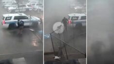 VIDEO: Policía se adentra en un tornado para rescatar a su compañero K9 atrapado en una patrulla
