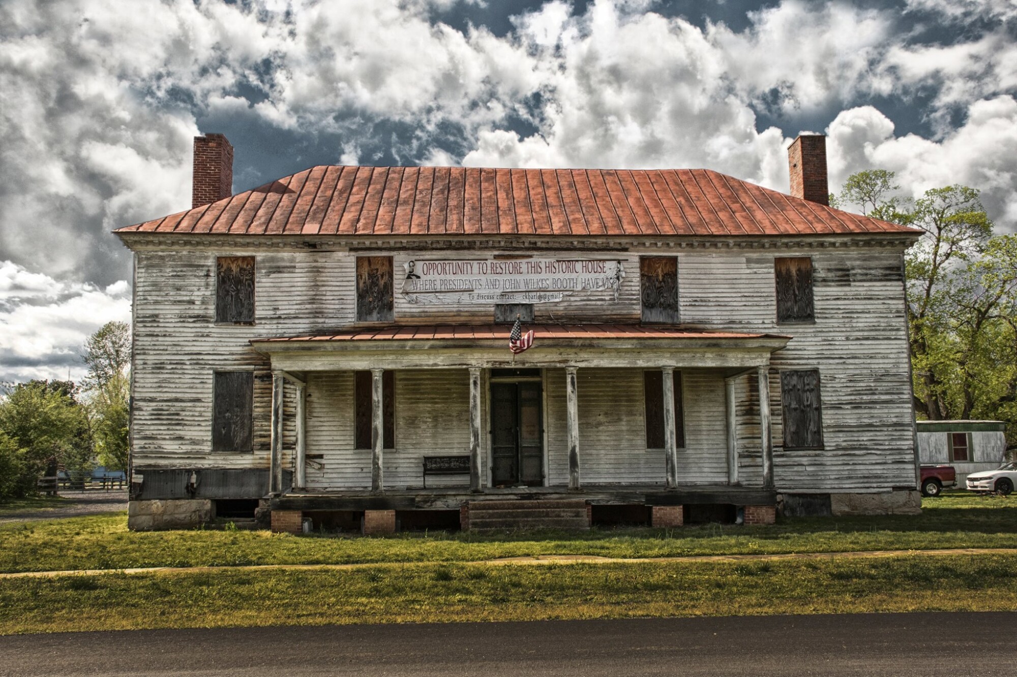 “Champe Brockenbrough House” fue el “último lugar que visitó John Wilkes Booth”, según Michael Wade, quien fotografió el edificio en Port Royal, Virginia, en octubre de 2020. (Cortesía de Michael Wade)