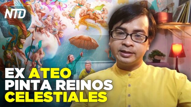 Artista que era ateo ahora pinta reinos celestiales