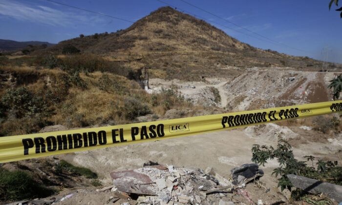 Vista general del área donde se encontraron fosas ocultas en Tlajomulco de Zúñiga, estado de Jalisco, México, el 17 de febrero de 2023. (Ulises Ruiz/AFP/Getty Images)
