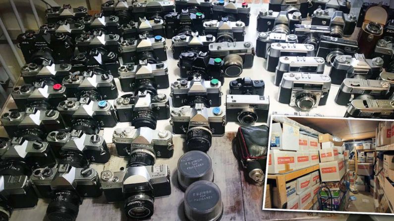 Pareja desaloja almacén y se topa con colección de 1000 cámaras antiguas valoradas en 200,000 dólares