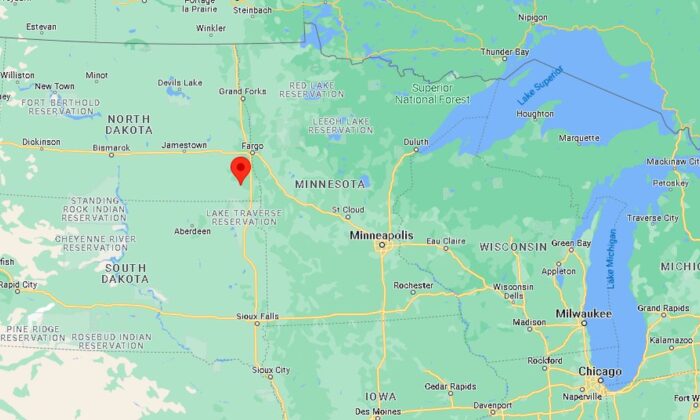 Una foto de archivo muestra la ubicación de Wyndmere, Dakota del Norte. (Google Maps a través de The Epoch Times)
