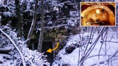 Hombre y su perro convierten búnker abandonado en cálido y acogedor refugio durante tormenta de nieve