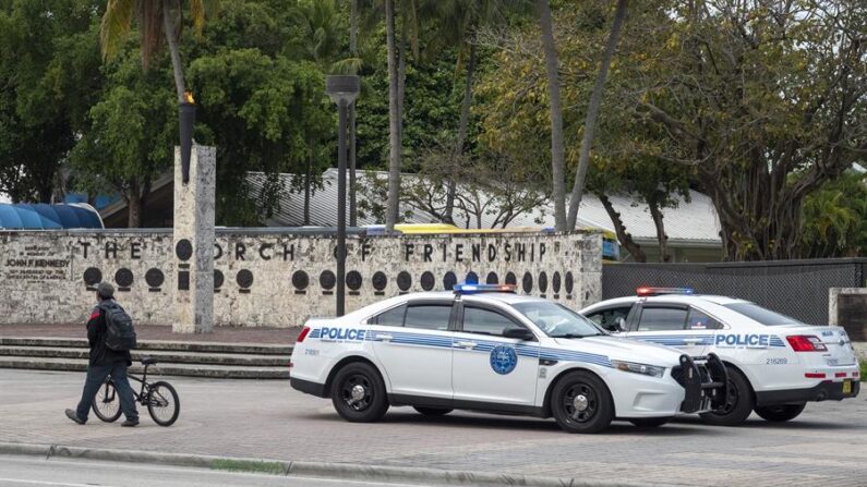 En una imagen de archivo se ven coches de policía. EFE/EPA/Cristobal Herrera-Ulaskevich 