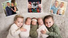Sorprendidos padres de gemelos dan a luz a trillizos y adoran su numerosa familia feliz
