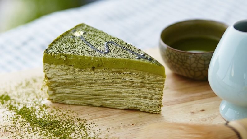 El té verde se puede convertir en pastel de macha como postre. (Onanacha/Pixabay)