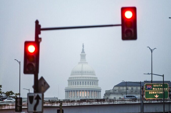Vista del Capitolio de EE. UU. en Washington el 6 de octubre de 2021. (Drew Angerer/Getty Images)

