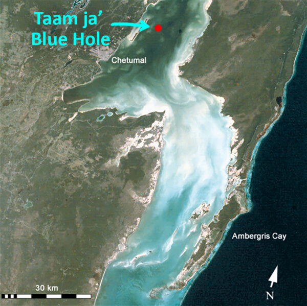 Bahía de Chetumal, en el sur de la península de Yucatán, México. (Dominio público)