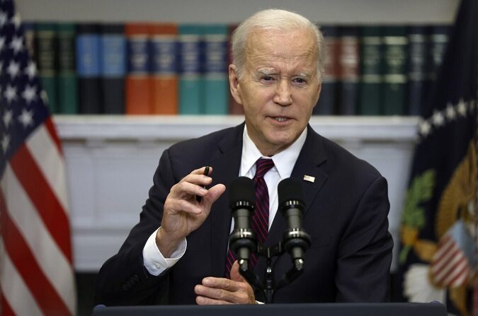 El presidente de EE.UU. Joe Biden en Washington el 9 de mayo de 2023. (Anna Moneymaker/Getty Images)
