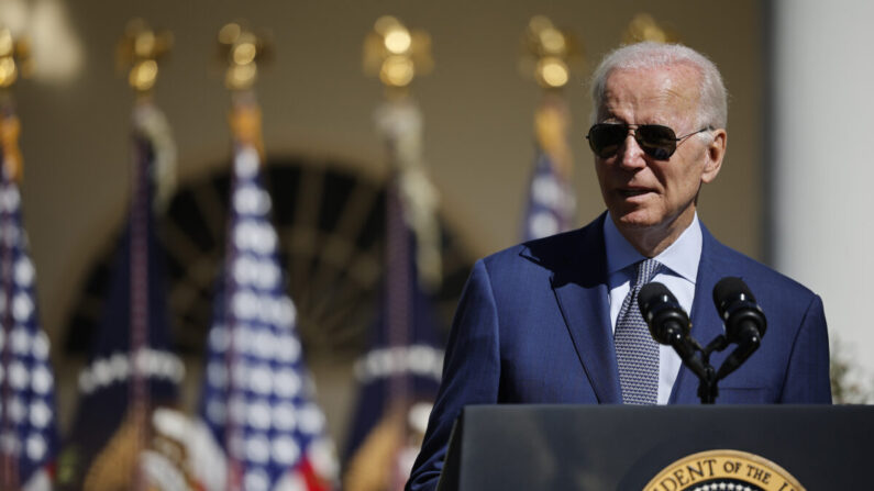 El presidente Joe Biden pronuncia un discurso en Washington el 28 de septiembre de 2022. (Chip Somodevilla/Getty Images)